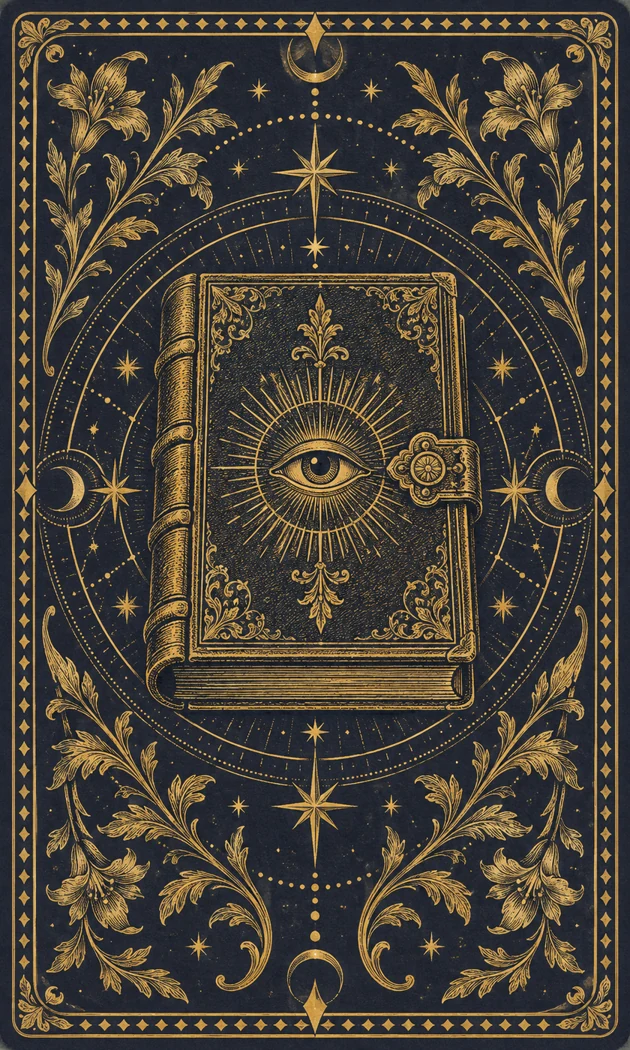 The engraved back of the Order’s tarot deck